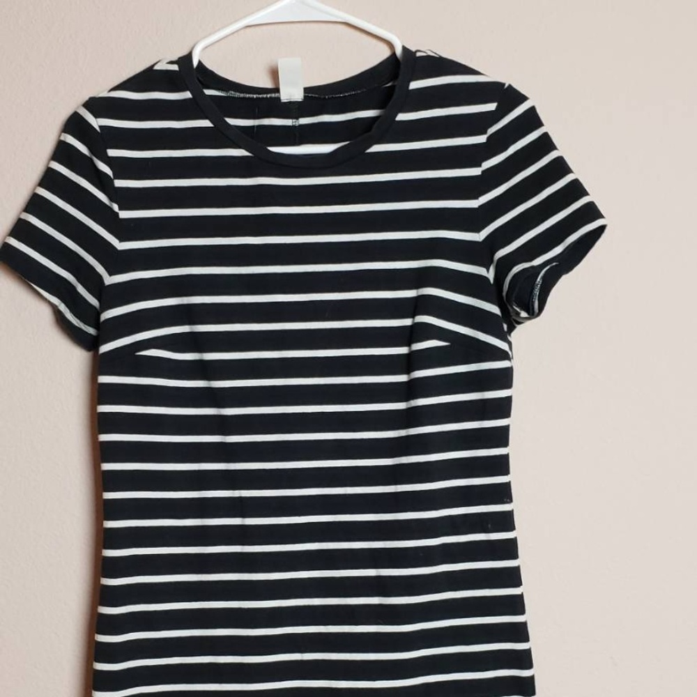 Old Navy Women Black White Stripe  Size S
